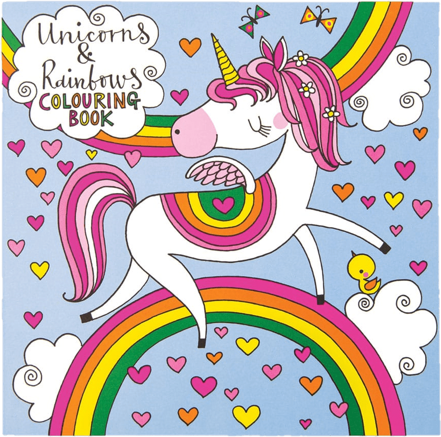 Unicorns & Rainbow Colouring Book by Rachel Ellen Designs - Anilas UK