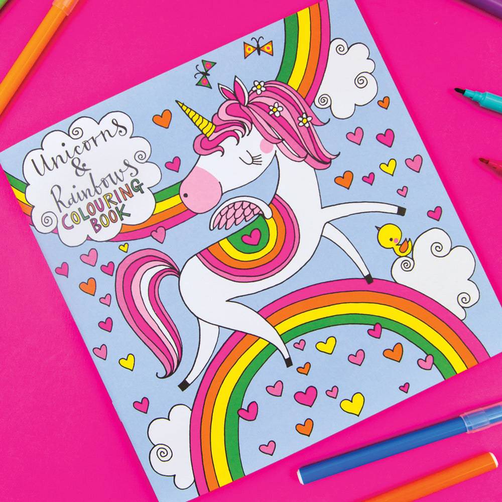 Unicorns & Rainbow Colouring Book by Rachel Ellen Designs - Anilas UK
