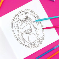 
              Unicorns & Rainbow Colouring Book by Rachel Ellen Designs - Anilas UK
            