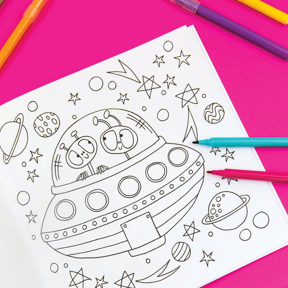 Space Adventure Colouring Book by Rachel Ellen Designs - Anilas UK
