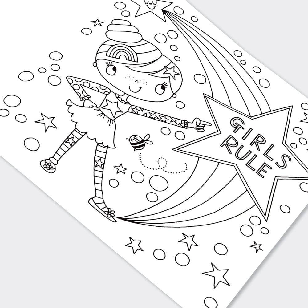 Girls Rule Colouring Book by Rachel Ellen Designs - Anilas UK