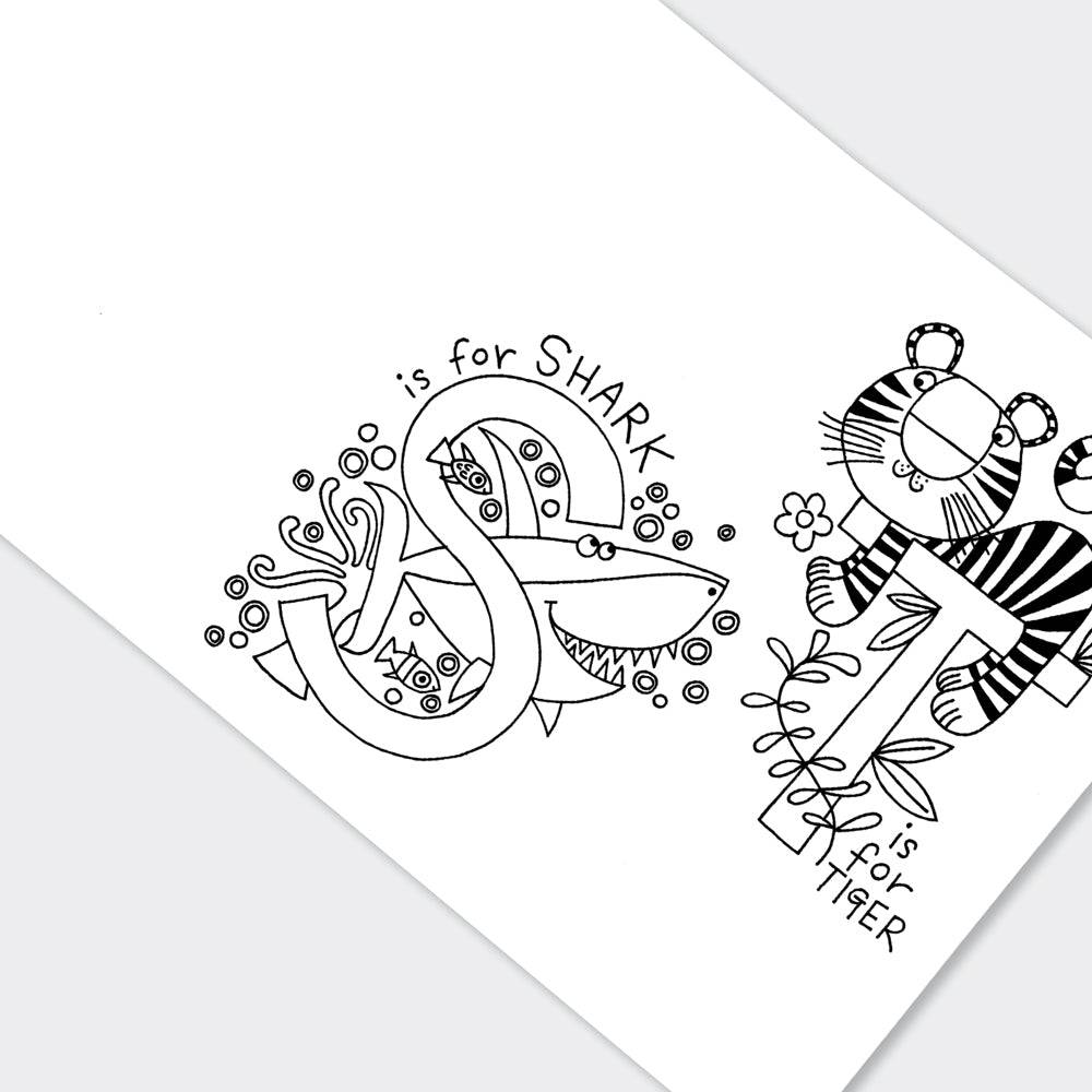 Alphabet Colouring Book by Rachel Ellen Designs - Anilas UK