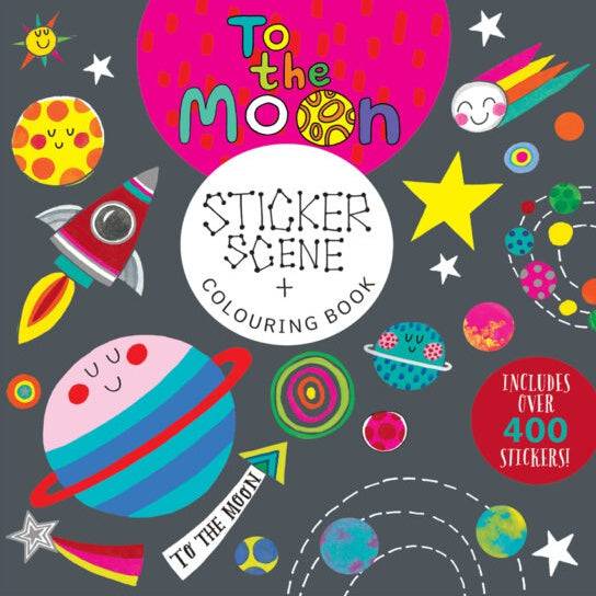 To the Moon Sticker Scene & Colouring Book by Rachel Ellen Designs - Anilas UK