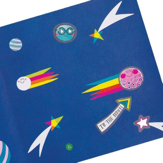 To the Moon Sticker Scene & Colouring Book by Rachel Ellen Designs - Anilas UK