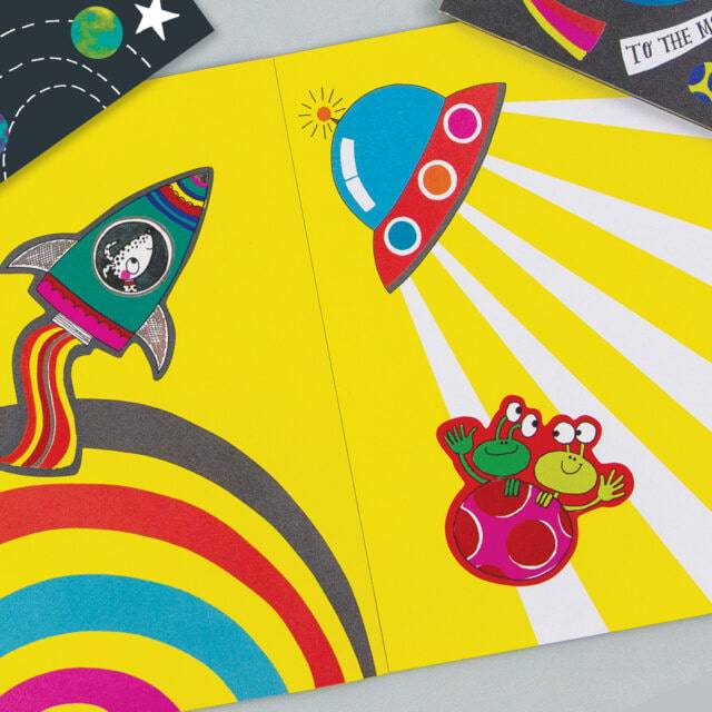 To the Moon Sticker Scene & Colouring Book by Rachel Ellen Designs - Anilas UK