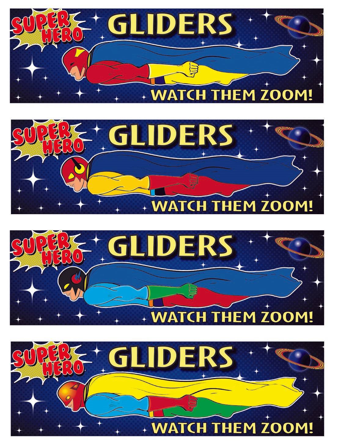 12 Superhero Gliders - Anilas UK
