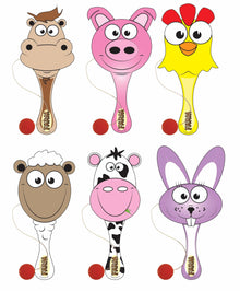 12 Wooden Farm Animals Biff Bats - Anilas UK