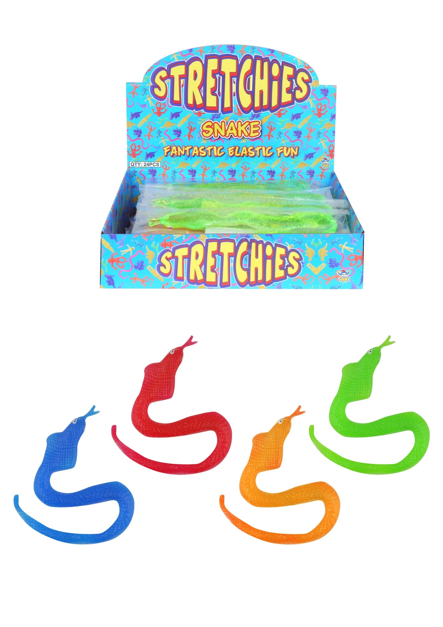 12 Stretch Sticky Translucent Snakes - Anilas UK