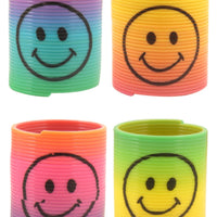 Mini Rainbow Springs with Smiling Faces (3.5cm) (Pack of 12) - Anilas UK