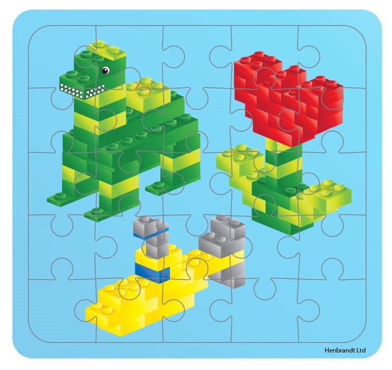 12 Mini Bricks Themed Jigsaw Puzzles - Anilas UK