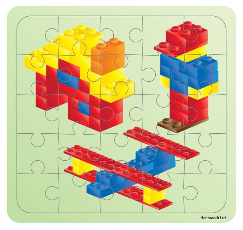 12 Mini Bricks Themed Jigsaw Puzzles - Anilas UK