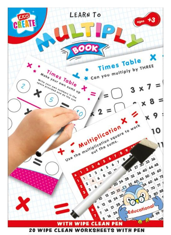 Learn to Multiply Book (with Wipe Clean Pen) - Anilas UK