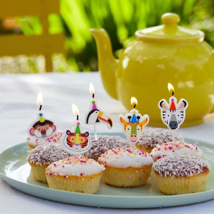 Pack of 5 Party Animals Candles - Anilas UK