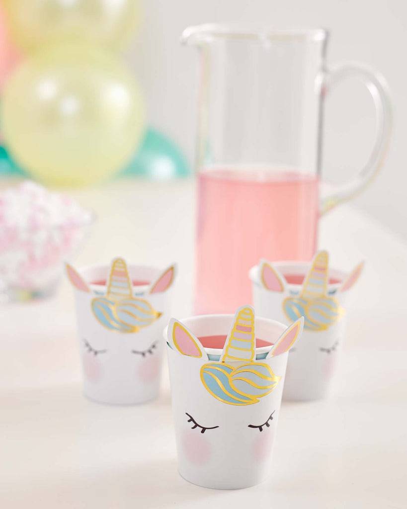Pack of 8 We Heart Unicorns Face Cups - Anilas UK