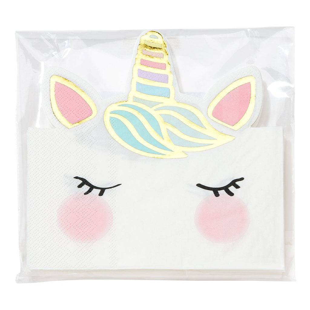 Pack of 12 We Heart Unicorns Face Paper Napkins - Anilas UK