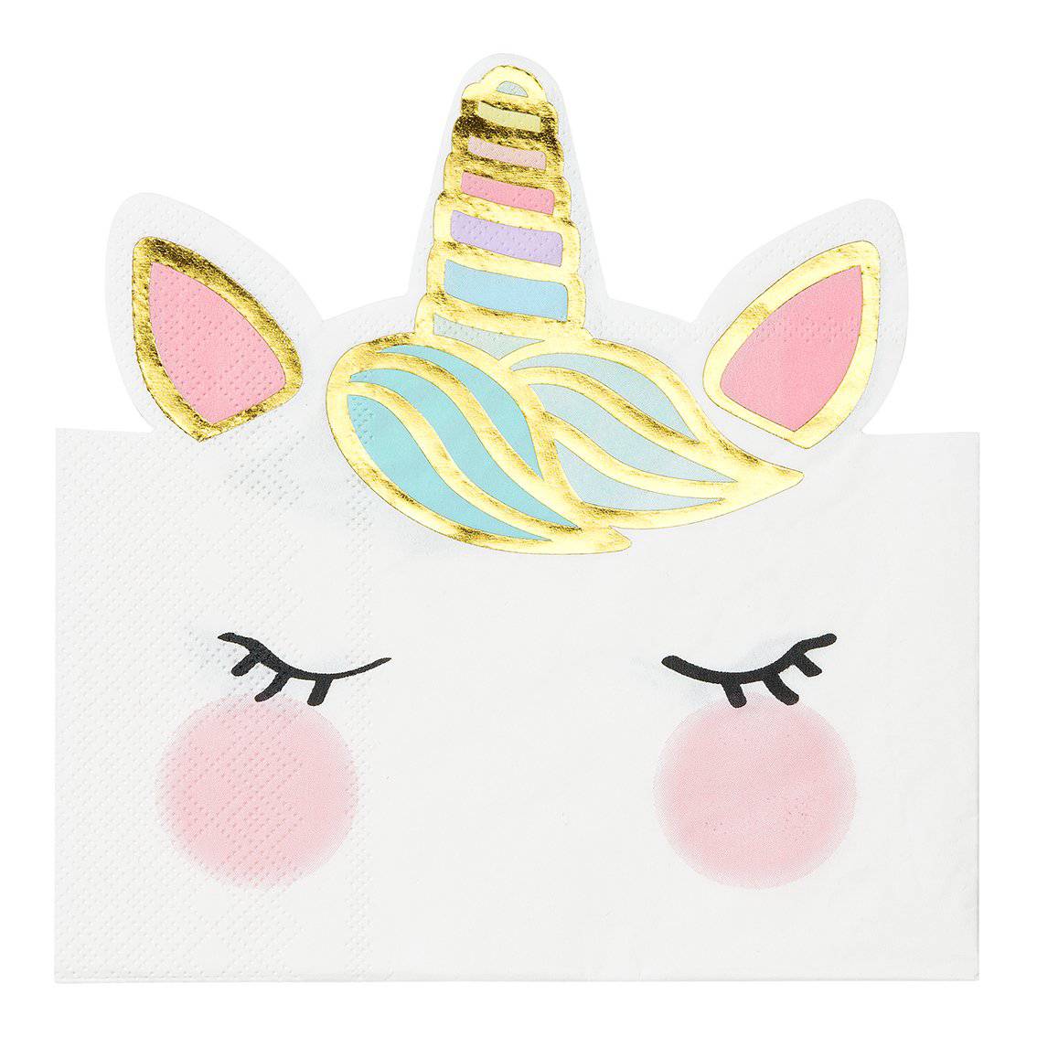 Pack of 12 We Heart Unicorns Face Paper Napkins - Anilas UK