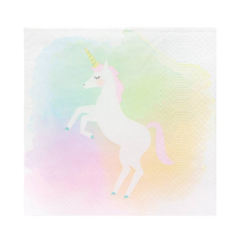 Pack of 20 Unicorn Pastel Recyclable Paper Napkins - Anilas UK
