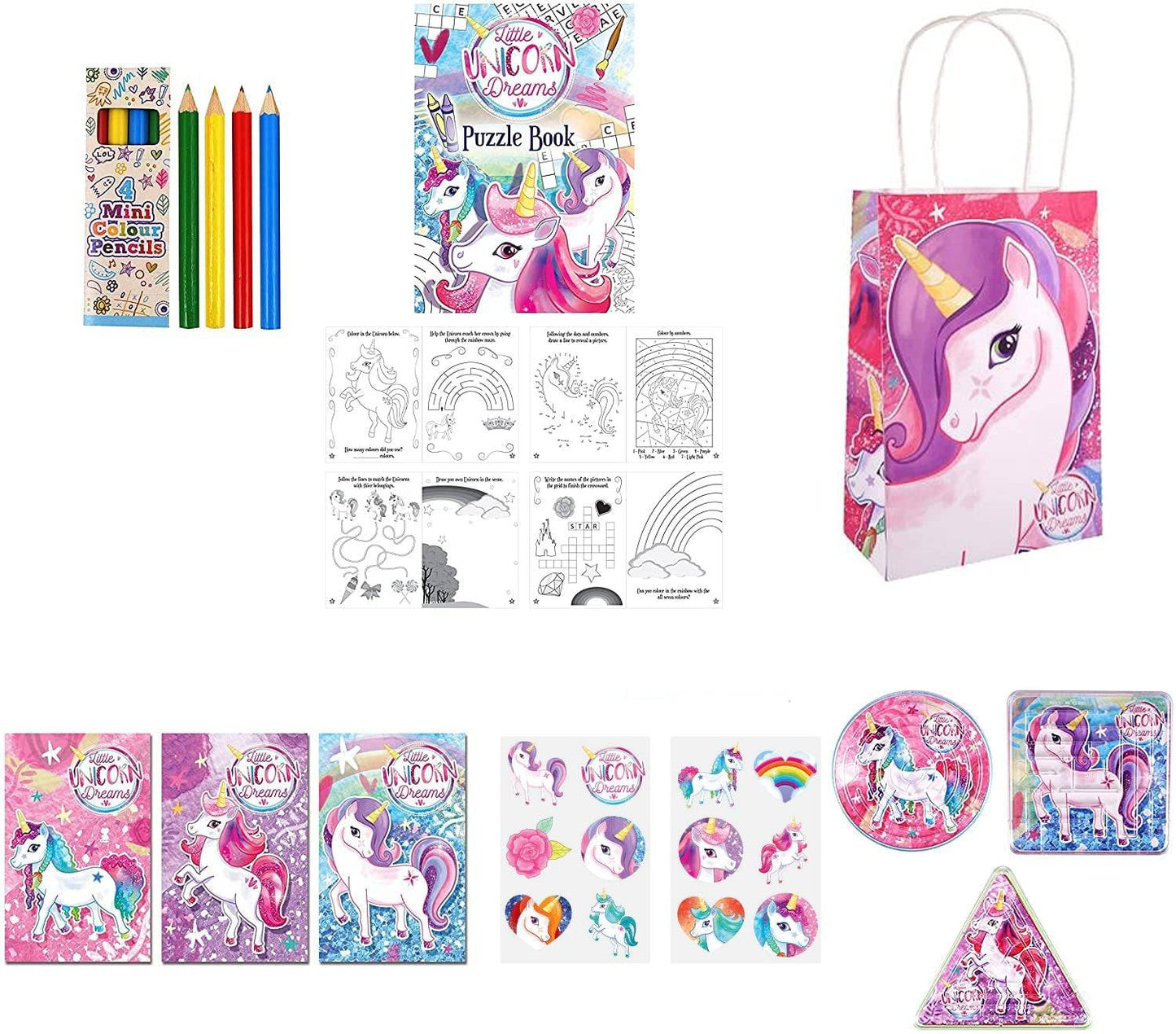 Unicorn themed 12 Party Bags with Fillers - Anilas UK