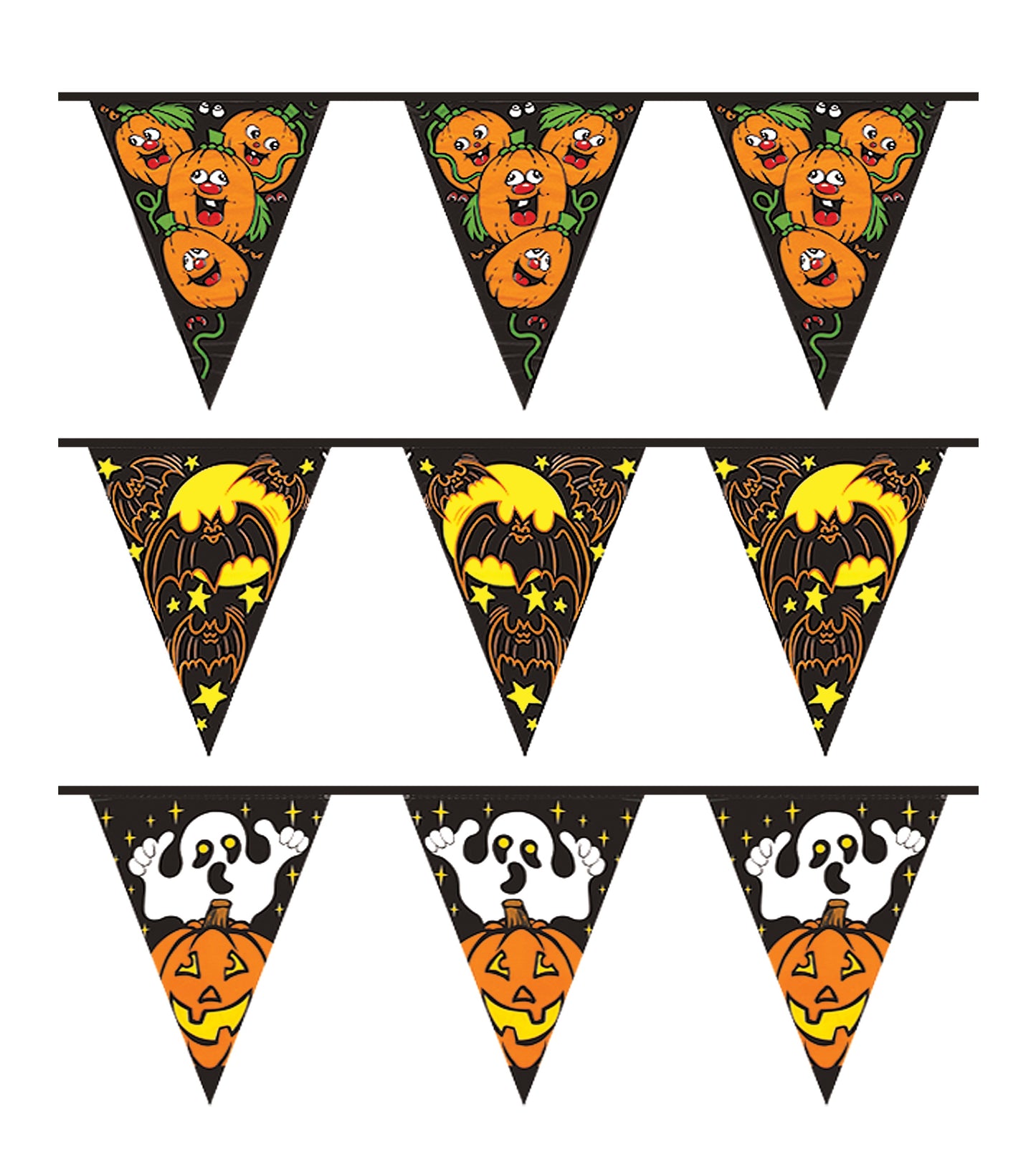 Set of 3 Halloween PVC Bunting - Anilas UK