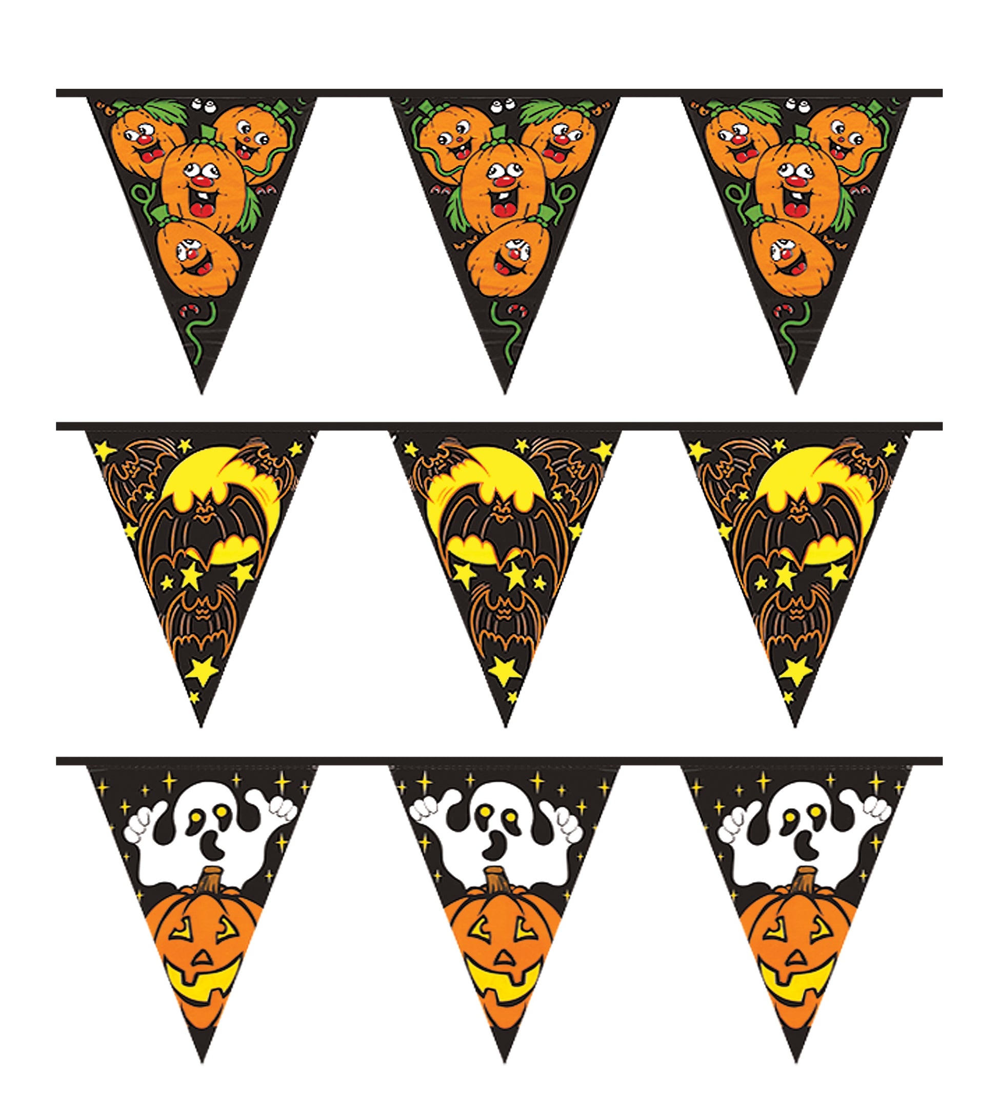 Set of 3 Halloween PVC Bunting - Anilas UK
