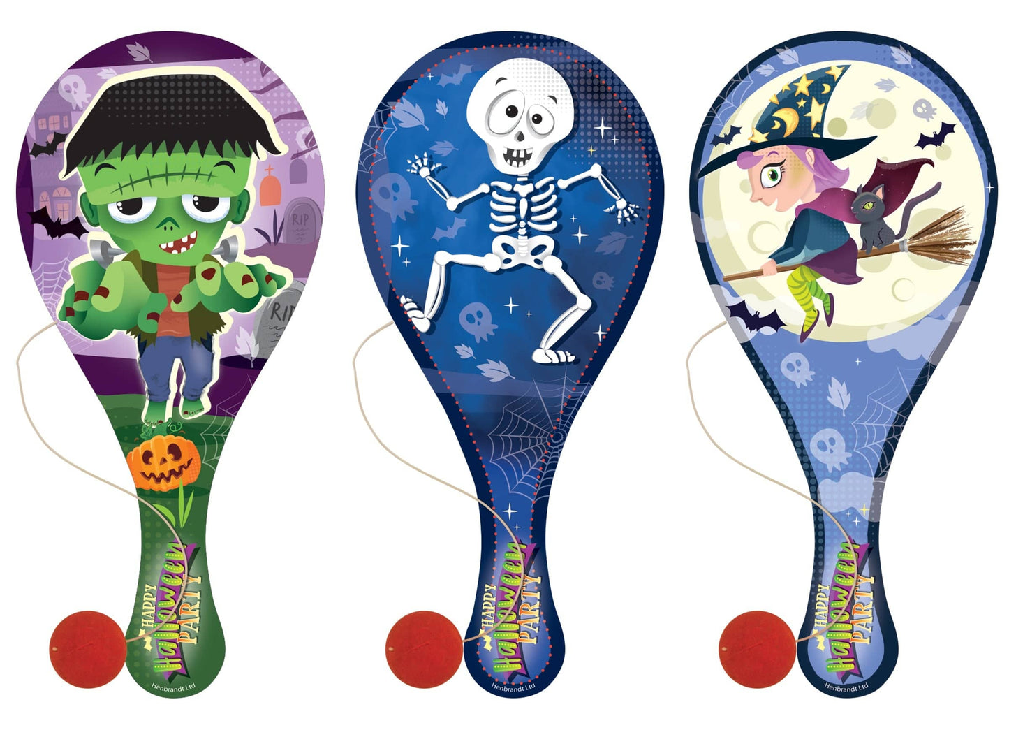 12 Wooden Halloween Biff Bats - Anilas UK