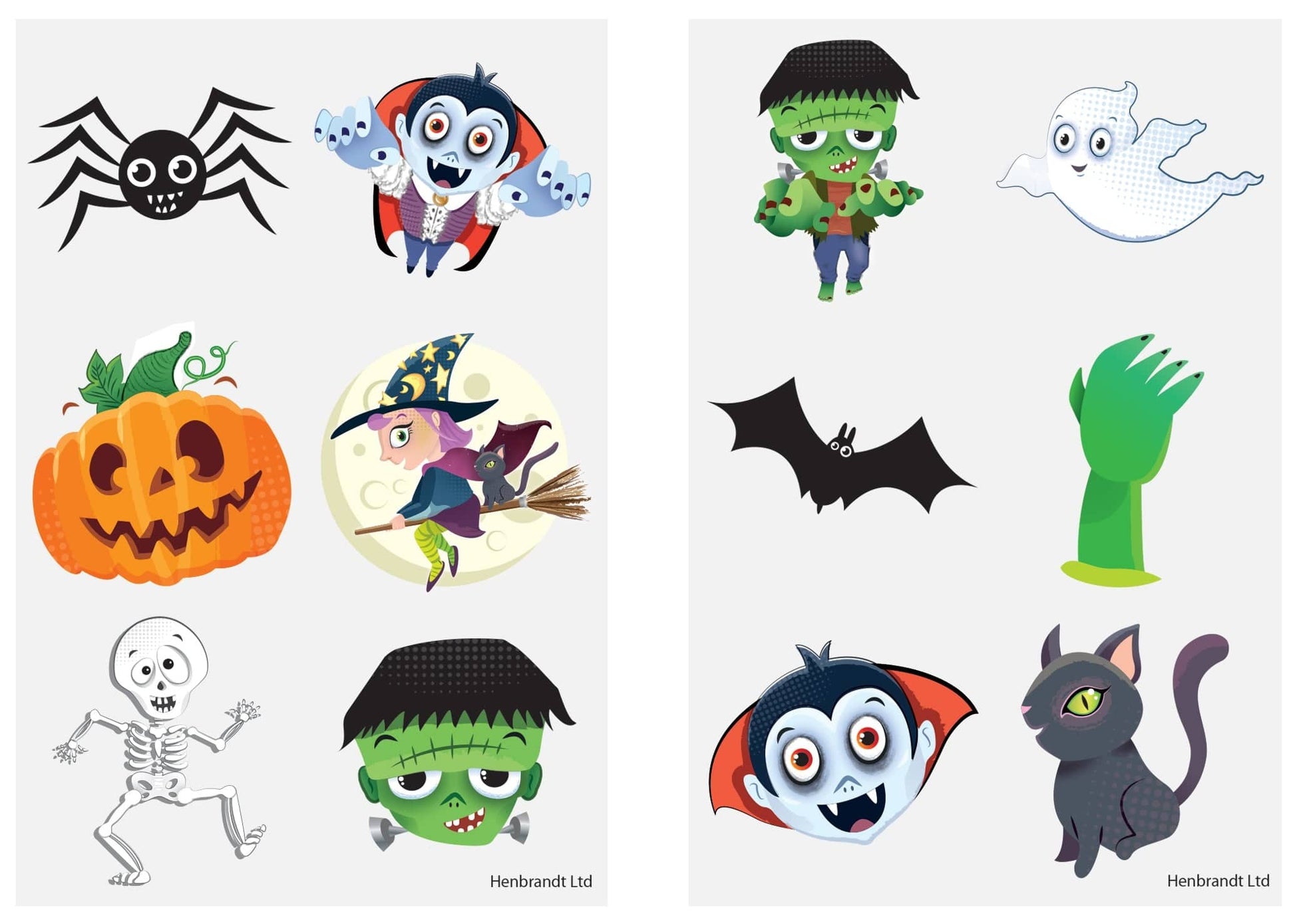 12 Halloween Tattoo Sheets - Anilas UK