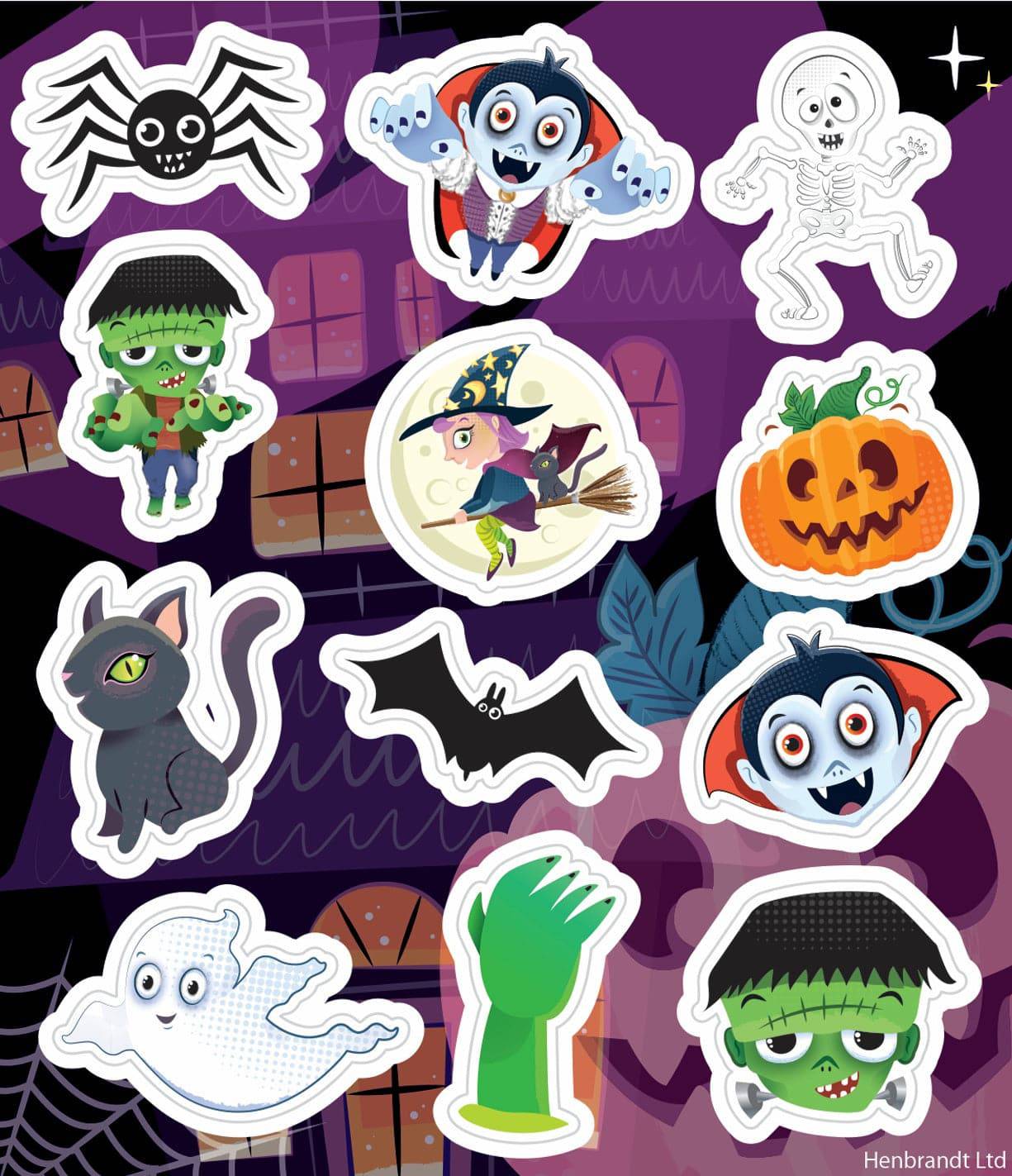 12 Halloween Sticker Sheets - Anilas UK