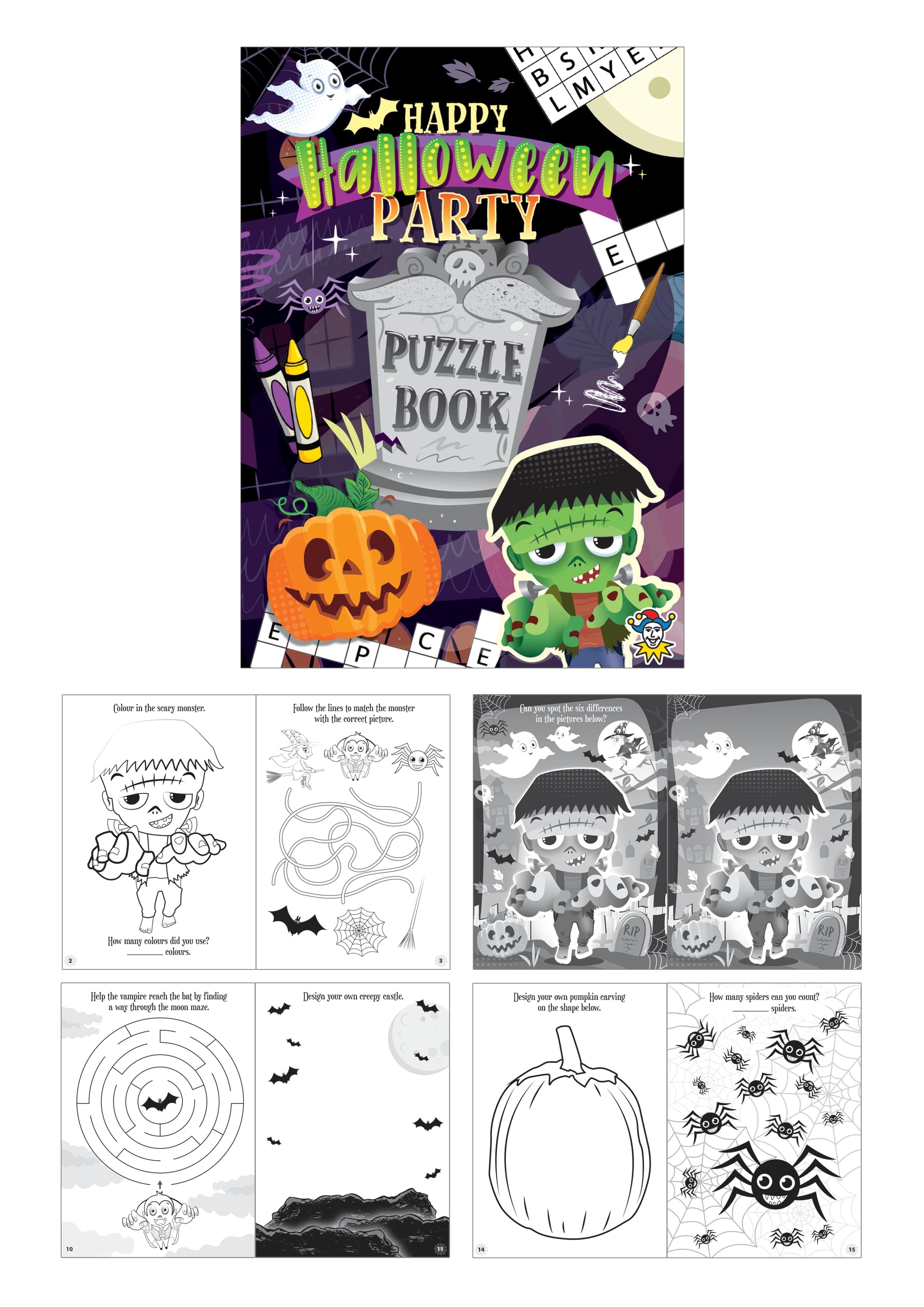 12 Mini Halloween Puzzle Books - Anilas UK