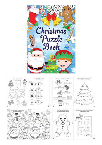 12 Mini Christmas Colouring Puzzle Books - Anilas UK