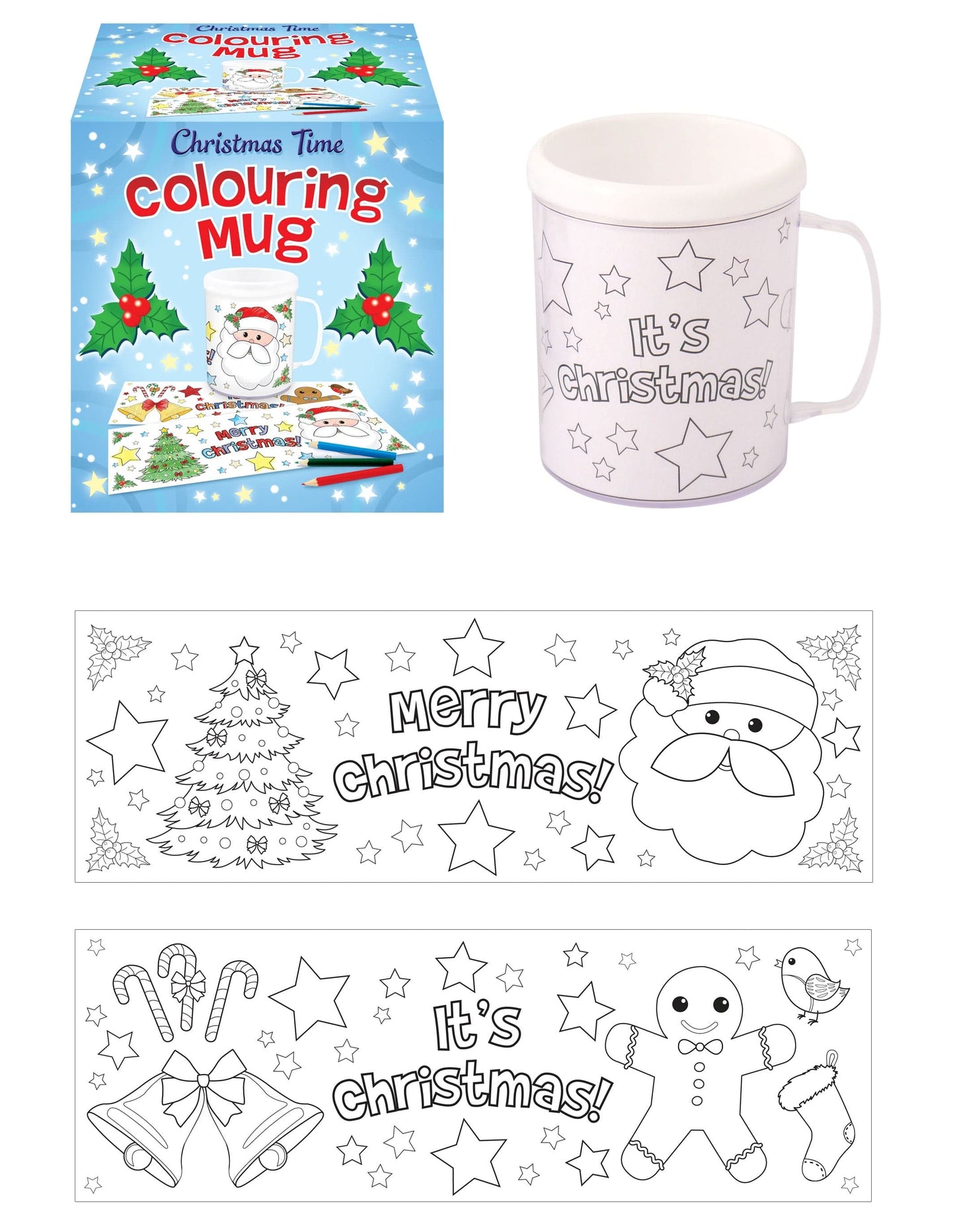 Christmas Colouring Mug with 2 Assorted Designs - Anilas UK