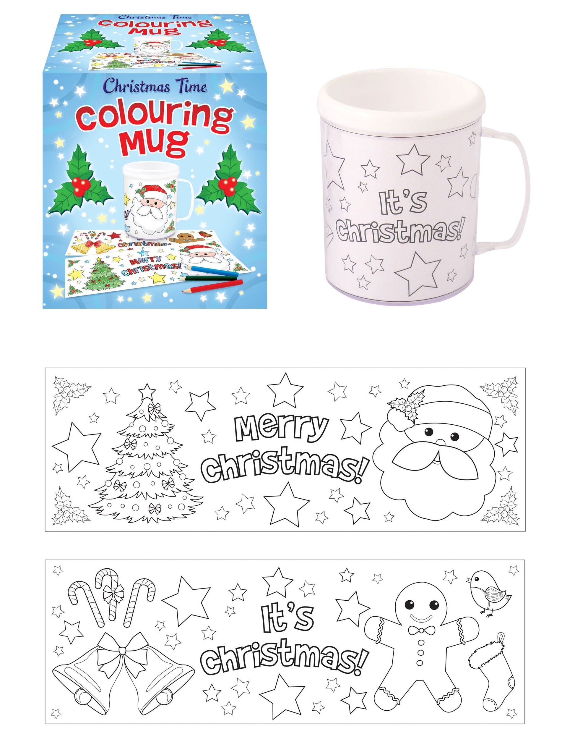 Christmas Colouring Mug with 2 Assorted Designs - Anilas UK