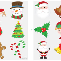Christmas Theme Tattoo Sheets (Pack of 12) - Anilas UK
