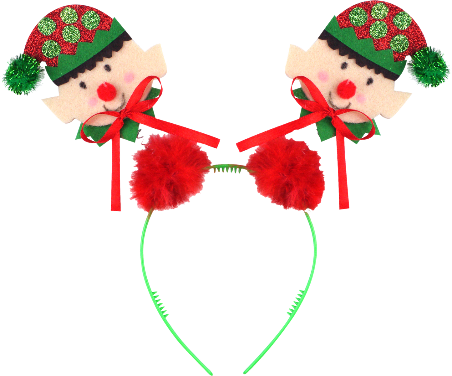Christmas Elf Head Bopper Headband with Red Fur - Anilas UK