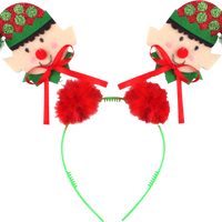 Christmas Elf Head Bopper Headband with Red Fur - Anilas UK