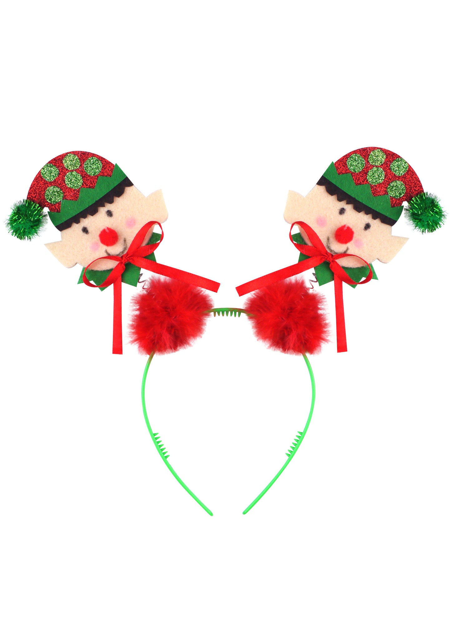 Christmas Elf Head Bopper Headband with Red Fur - Anilas UK