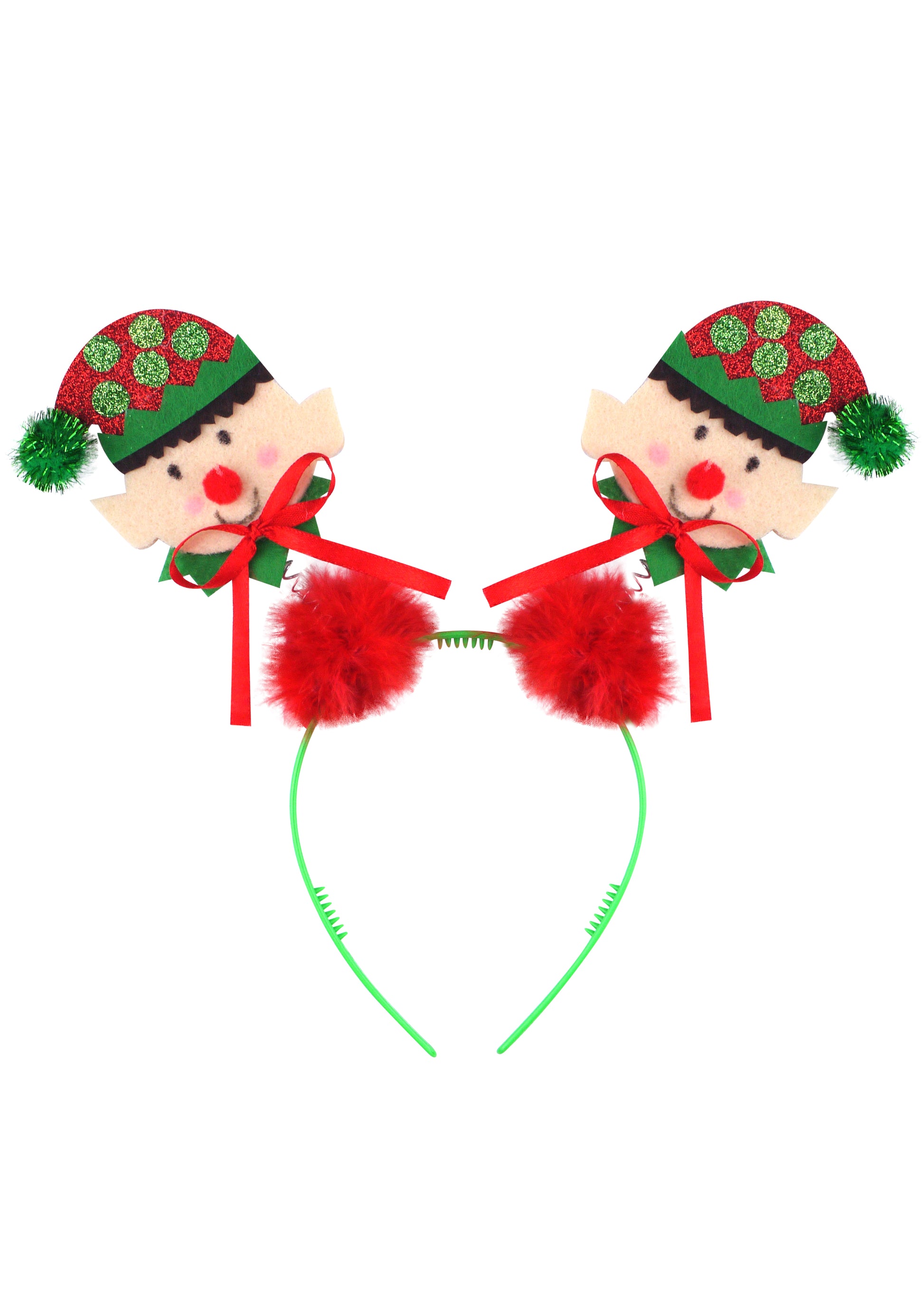 Christmas Elf Head Bopper Headband with Red Fur - Anilas UK