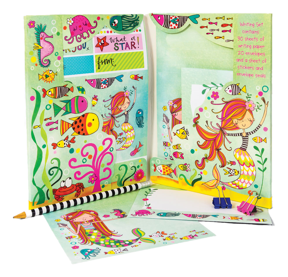 Mermaid Writing Set Wallet by Rachel Ellen Designs - Anilas UK