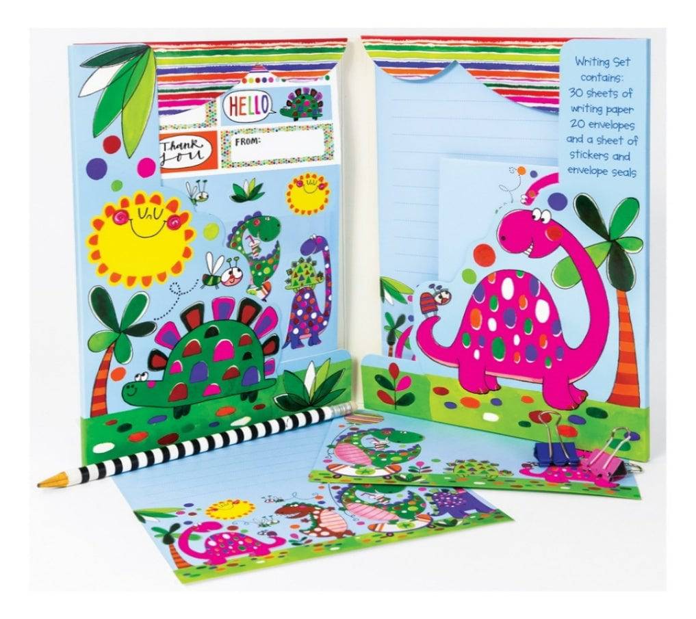Dinosaur Writing Set Wallet by Rachel Ellen Designs - Anilas UK