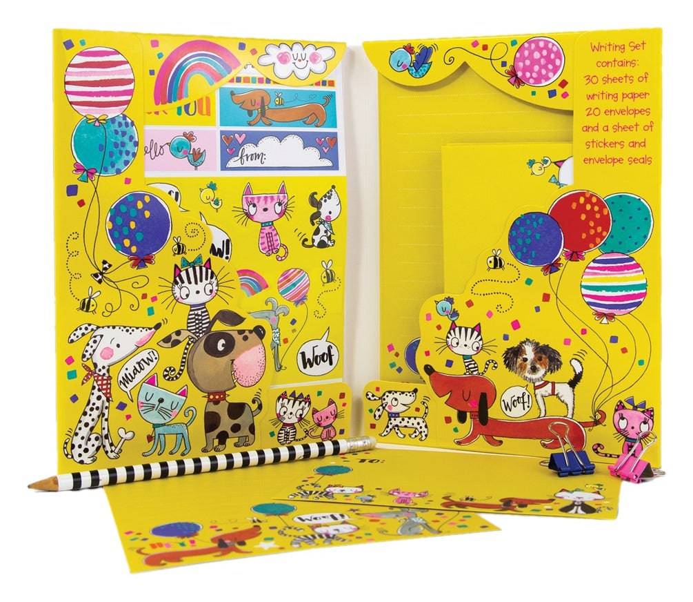 Dogs & Cats Writing Set Wallet by Rachel Ellen Designs - Anilas UK