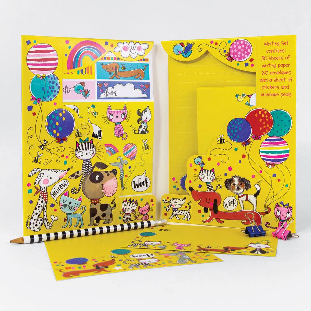 Dogs & Cats Writing Set Wallet by Rachel Ellen Designs - Anilas UK