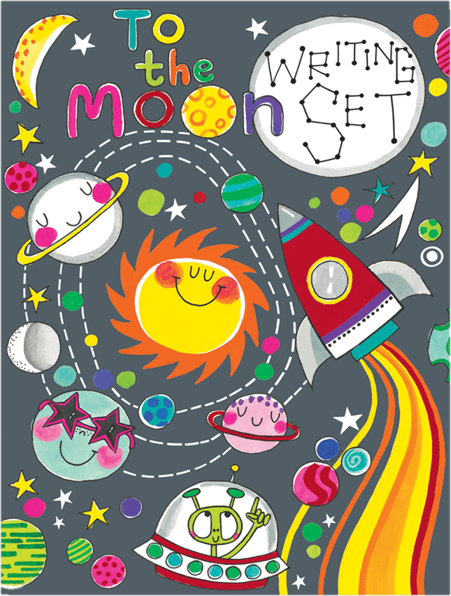 To the Moon Writing Set Wallet by Rachel Ellen Designs - Anilas UK