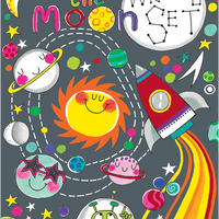 To the Moon Writing Set Wallet by Rachel Ellen Designs - Anilas UK