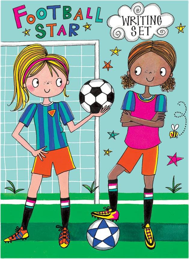 Football Girl Stars Writing Set Wallet by Rachel Ellen Designs - Anilas UK
