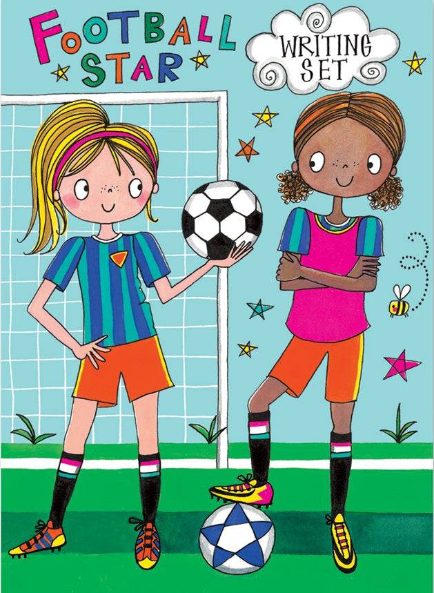 Football Girl Stars Writing Set Wallet by Rachel Ellen Designs - Anilas UK