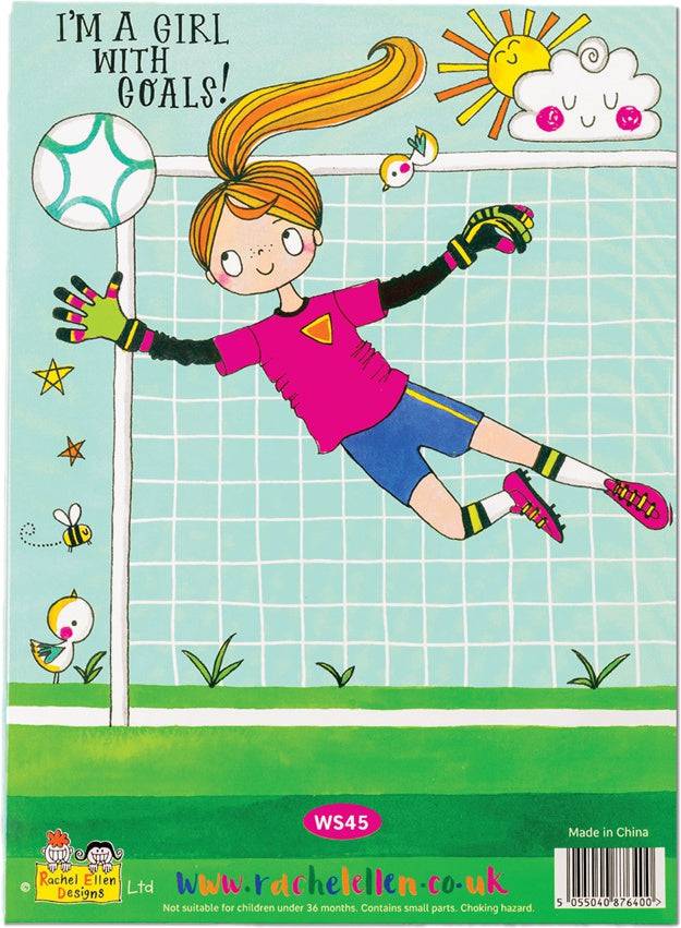 Football Girl Stars Writing Set Wallet by Rachel Ellen Designs - Anilas UK
