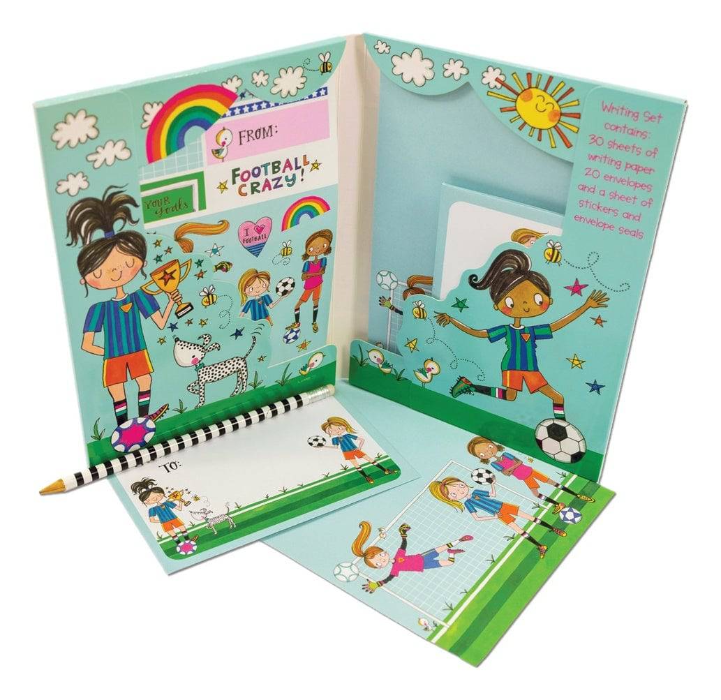 Football Girl Stars Writing Set Wallet by Rachel Ellen Designs - Anilas UK