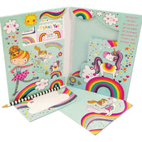 Magical Rainbow Adventure Writing Set Wallet by Rachel Ellen Designs - Anilas UK