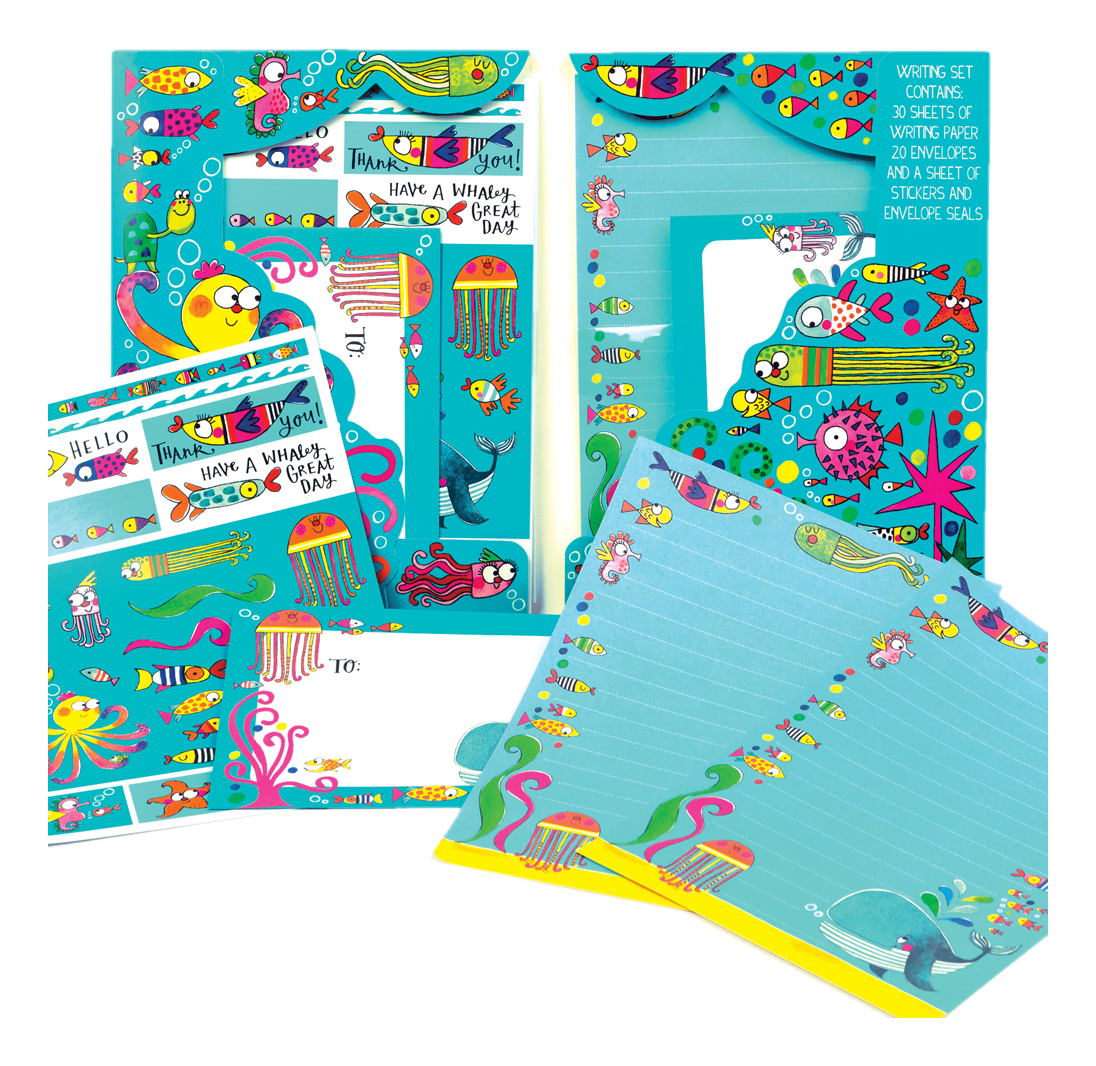 My Whaley Good Writing Set Wallet by Rachel Ellen Designs - Anilas UK