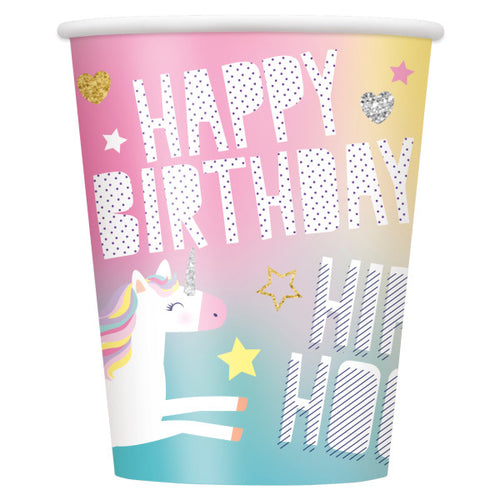 Unicorn Birthday Party Cups (Pack of 8) - Anilas UK