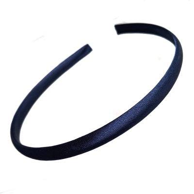 Navy Blue Satin Alice Headband - 1cm - Anilas UK